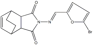 4-{[(5-bromo-2-furyl)methylene]amino}-4-azatricyclo[5.2.2.0~2,6~]undec-8-ene-3,5-dione Structure