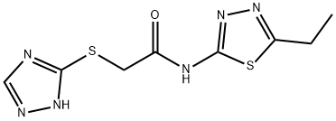 N-(5-ethyl-1,3,4-thiadiazol-2-yl)-2-(1H-1,2,4-triazol-5-ylsulfanyl)acetamide Structure