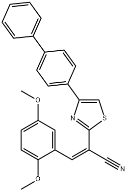 2-(4-[1,1'-biphenyl]-4-yl-1,3-thiazol-2-yl)-3-(2,5-dimethoxyphenyl)acrylonitrile,330557-78-3,结构式