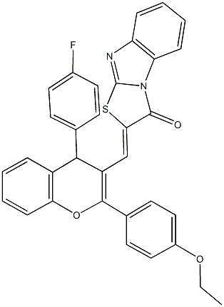 2-{[2-(4-ethoxyphenyl)-4-(4-fluorophenyl)-4H-chromen-3-yl]methylene}[1,3]thiazolo[3,2-a]benzimidazol-3(2H)-one Structure