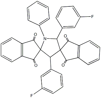 2,4-bis(3-fluorophenyl)-1-phenyl-dispiro[1H-indene-2,3'-pyrrolidine-5',2''-(1''H)-indene]-1,1'',3,3''(2H,2''H)-tetrone Structure