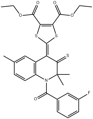 diethyl 2-(1-(3-fluorobenzoyl)-2,2,6-trimethyl-3-thioxo-2,3-dihydro-4(1H)-quinolinylidene)-1,3-dithiole-4,5-dicarboxylate|