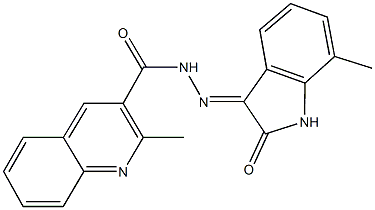 2-methyl-N'-(7-methyl-2-oxo-1,2-dihydro-3H-indol-3-ylidene)-3-quinolinecarbohydrazide Structure