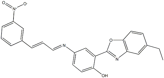 2-(5-ethyl-1,3-benzoxazol-2-yl)-4-[(3-{3-nitrophenyl}-2-propenylidene)amino]phenol|