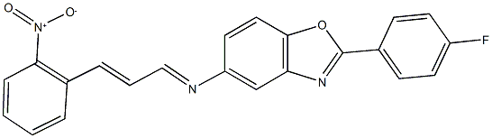 2-(4-fluorophenyl)-5-[(3-{2-nitrophenyl}-2-propenylidene)amino]-1,3-benzoxazole|