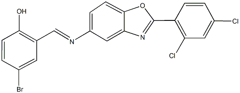 4-bromo-2-({[2-(2,4-dichlorophenyl)-1,3-benzoxazol-5-yl]imino}methyl)phenol,330563-13-8,结构式