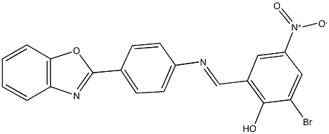 2-({[4-(1,3-benzoxazol-2-yl)phenyl]imino}methyl)-6-bromo-4-nitrophenol Struktur