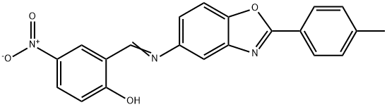 4-nitro-2-({[2-(4-methylphenyl)-1,3-benzoxazol-5-yl]imino}methyl)phenol Structure