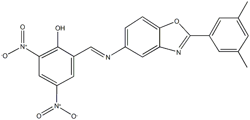 2-({[2-(3,5-dimethylphenyl)-1,3-benzoxazol-5-yl]imino}methyl)-4,6-bisnitrophenol 结构式