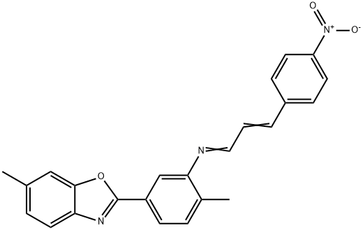 2-{3-[(3-{4-nitrophenyl}-2-propenylidene)amino]-4-methylphenyl}-6-methyl-1,3-benzoxazole,330565-24-7,结构式