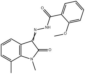 N'-(1,7-dimethyl-2-oxo-1,2-dihydro-3H-indol-3-ylidene)-2-methoxybenzohydrazide,330565-38-3,结构式