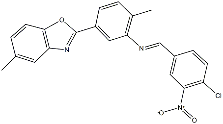 2-[3-({4-chloro-3-nitrobenzylidene}amino)-4-methylphenyl]-5-methyl-1,3-benzoxazole,330566-81-9,结构式