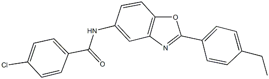 4-chloro-N-[2-(4-ethylphenyl)-1,3-benzoxazol-5-yl]benzamide,330566-92-2,结构式