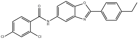 2,4-dichloro-N-[2-(4-ethylphenyl)-1,3-benzoxazol-5-yl]benzamide 化学構造式