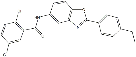 2,5-dichloro-N-[2-(4-ethylphenyl)-1,3-benzoxazol-5-yl]benzamide 结构式