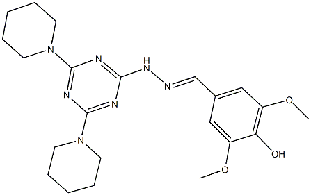 4-hydroxy-3,5-dimethoxybenzaldehyde [4,6-di(1-piperidinyl)-1,3,5-triazin-2-yl]hydrazone,330567-18-5,结构式