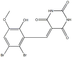 5-(2,3-dibromo-6-hydroxy-5-methoxybenzylidene)-2,4,6(1H,3H,5H)-pyrimidinetrione 结构式