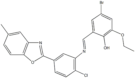 4-bromo-2-({[2-chloro-5-(5-methyl-1,3-benzoxazol-2-yl)phenyl]imino}methyl)-6-ethoxyphenol|