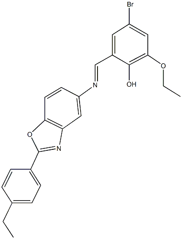 4-bromo-2-ethoxy-6-({[2-(4-ethylphenyl)-1,3-benzoxazol-5-yl]imino}methyl)phenol,330572-15-1,结构式
