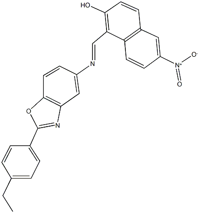 1-({[2-(4-ethylphenyl)-1,3-benzoxazol-5-yl]imino}methyl)-6-nitro-2-naphthol,330572-16-2,结构式