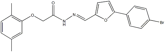 N'-{[5-(4-bromophenyl)-2-furyl]methylene}-2-(2,5-dimethylphenoxy)acetohydrazide 化学構造式