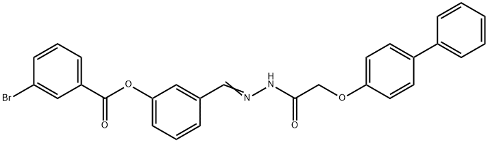 3-{2-[([1,1'-biphenyl]-4-yloxy)acetyl]carbohydrazonoyl}phenyl 3-bromobenzoate Structure