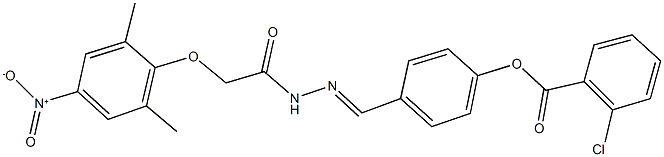 330573-15-4 4-[2-({4-nitro-2,6-dimethylphenoxy}acetyl)carbohydrazonoyl]phenyl 2-chlorobenzoate