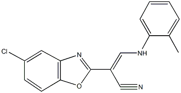2-(5-chloro-1,3-benzoxazol-2-yl)-3-(2-toluidino)acrylonitrile Structure
