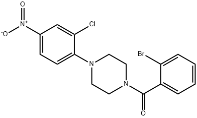 1-(2-bromobenzoyl)-4-{2-chloro-4-nitrophenyl}piperazine Structure