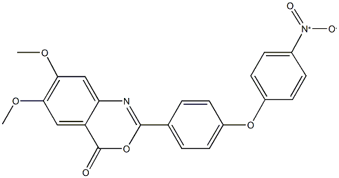 2-(4-{4-nitrophenoxy}phenyl)-6,7-dimethoxy-4H-3,1-benzoxazin-4-one 化学構造式