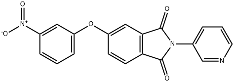 5-{3-nitrophenoxy}-2-(3-pyridinyl)-1H-isoindole-1,3(2H)-dione 化学構造式