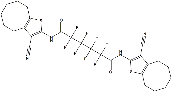 330644-16-1 N~1~,N~6~-bis(3-cyano-4,5,6,7,8,9-hexahydrocycloocta[b]thien-2-yl)-2,2,3,3,4,4,5,5-octafluorohexanediamide