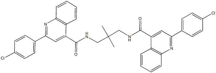 2-(4-chlorophenyl)-N-[3-({[2-(4-chlorophenyl)-4-quinolinyl]carbonyl}amino)-2,2-dimethylpropyl]-4-quinolinecarboxamide Struktur