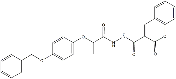 N'-{2-[4-(benzyloxy)phenoxy]propanoyl}-2-oxo-2H-chromene-3-carbohydrazide 化学構造式