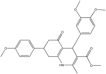 methyl 4-(3,4-dimethoxyphenyl)-7-(4-methoxyphenyl)-2-methyl-5-oxo-1,4,5,6,7,8-hexahydro-3-quinolinecarboxylate Struktur