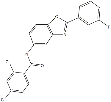 2,4-dichloro-N-[2-(3-fluorophenyl)-1,3-benzoxazol-5-yl]benzamide Struktur
