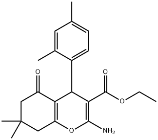 ethyl 2-amino-4-(2,4-dimethylphenyl)-7,7-dimethyl-5-oxo-5,6,7,8-tetrahydro-4H-chromene-3-carboxylate Structure