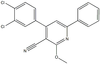 4-(3,4-dichlorophenyl)-2-methoxy-6-phenylnicotinonitrile 化学構造式