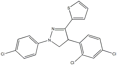 1-(4-chlorophenyl)-4-(2,4-dichlorophenyl)-3-(2-thienyl)-4,5-dihydro-1H-pyrazole Structure