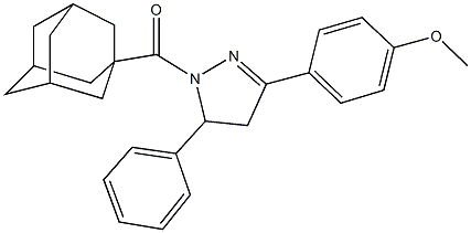 4-[1-(1-adamantylcarbonyl)-5-phenyl-4,5-dihydro-1H-pyrazol-3-yl]phenyl methyl ether Structure