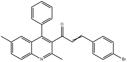 3-(4-bromophenyl)-1-(2,6-dimethyl-4-phenyl-3-quinolinyl)-2-propen-1-one Structure