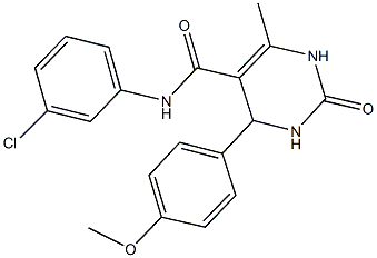 N-(3-chlorophenyl)-4-(4-methoxyphenyl)-6-methyl-2-oxo-1,2,3,4-tetrahydro-5-pyrimidinecarboxamide Structure