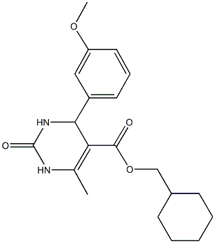 cyclohexylmethyl 4-(3-methoxyphenyl)-6-methyl-2-oxo-1,2,3,4-tetrahydro-5-pyrimidinecarboxylate Structure