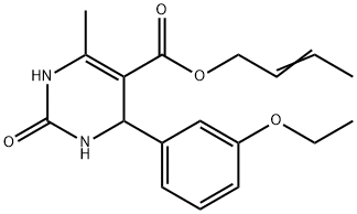 2-butenyl 4-(3-ethoxyphenyl)-6-methyl-2-oxo-1,2,3,4-tetrahydro-5-pyrimidinecarboxylate 化学構造式