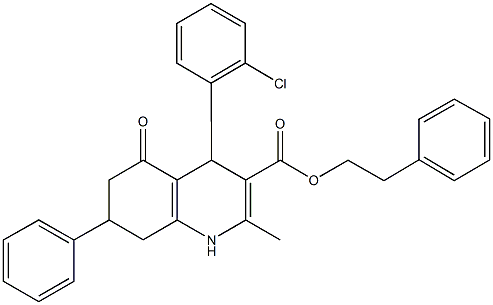 330674-41-4 2-phenylethyl 4-(2-chlorophenyl)-2-methyl-5-oxo-7-phenyl-1,4,5,6,7,8-hexahydro-3-quinolinecarboxylate