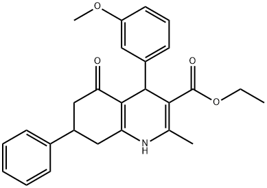 ethyl 4-(3-methoxyphenyl)-2-methyl-5-oxo-7-phenyl-1,4,5,6,7,8-hexahydro-3-quinolinecarboxylate Structure