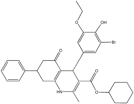 330674-85-6 cyclohexyl 4-(3-bromo-5-ethoxy-4-hydroxyphenyl)-2-methyl-5-oxo-7-phenyl-1,4,5,6,7,8-hexahydro-3-quinolinecarboxylate