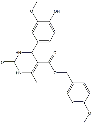 4-methoxybenzyl 4-(4-hydroxy-3-methoxyphenyl)-6-methyl-2-oxo-1,2,3,4-tetrahydro-5-pyrimidinecarboxylate,330675-14-4,结构式