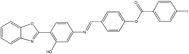 4-({[4-(1,3-benzoxazol-2-yl)-3-hydroxyphenyl]imino}methyl)phenyl 4-iodobenzoate Structure