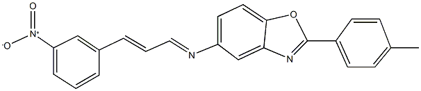 5-[(3-{3-nitrophenyl}-2-propenylidene)amino]-2-(4-methylphenyl)-1,3-benzoxazole 化学構造式